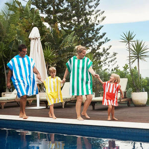 Dock & Bay Adult Poncho Hooded Towel | Cabana Collection | Bondi Blue M-1973193417152401412