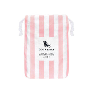 Dock & Bay KIDS Poncho Hooded Towel -Mini Cabana Collection-Malibu Pink M (7-10yrs)-1973193418091925507