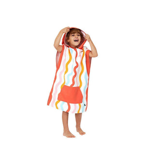 Dock & Bay KIDS Poncho Hooded Towel - Squiggle Face M (7-10yrs)-1973193419522183175