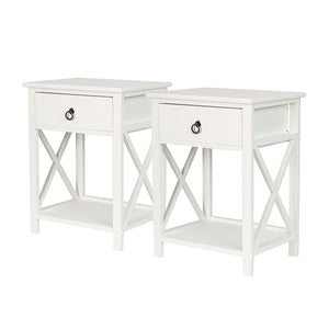Levede 2x Bedside Tables Drawers Side-1973193844665225216