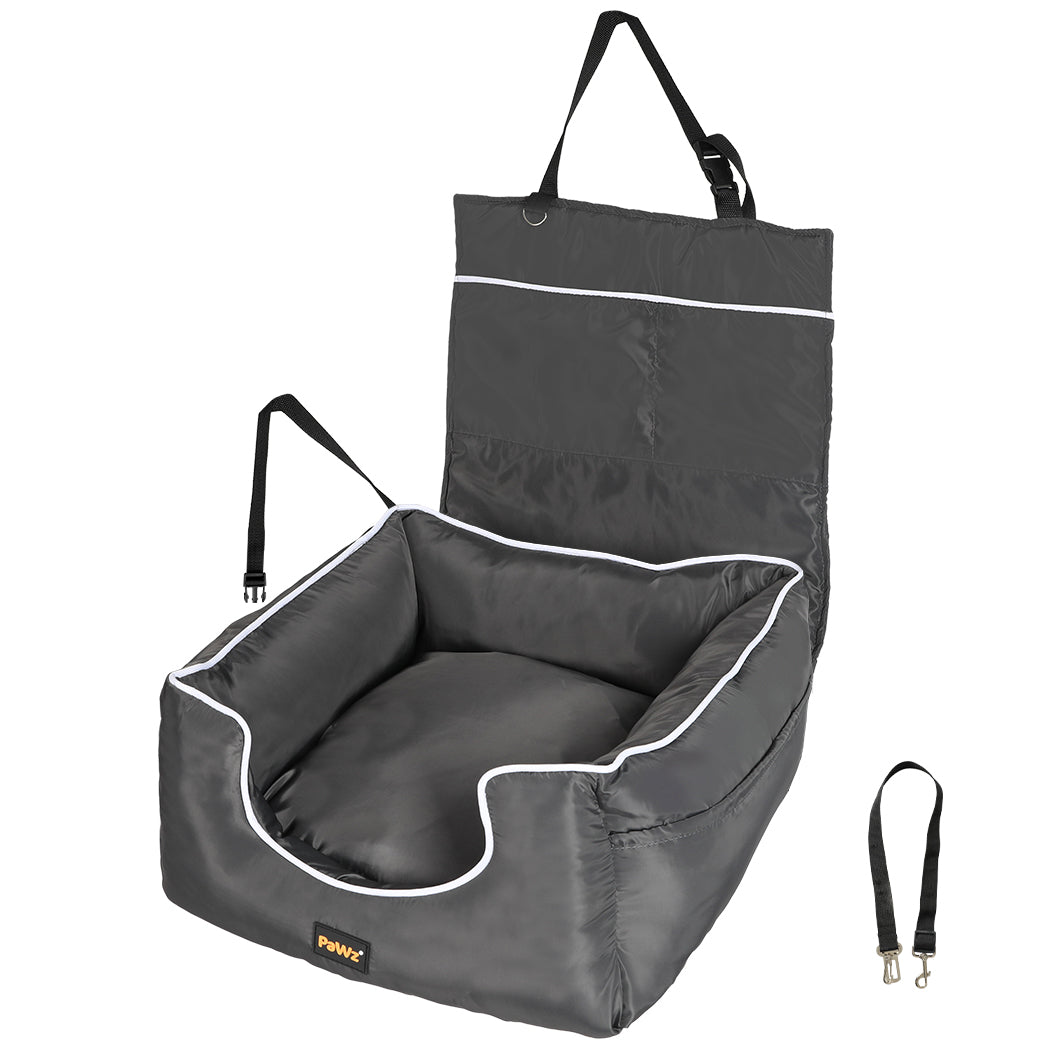 pawz-dog-car-booster-seat-belt-pet-backrest-grey-1973193677996167168