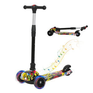 Bopeep Foldable Kids Scooter LED Music Blue-1996005547081601024