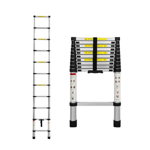 Traderight Multipurpose Ladder Telescopic 3.2M Silver 3.2 Meter-1973193882338463744