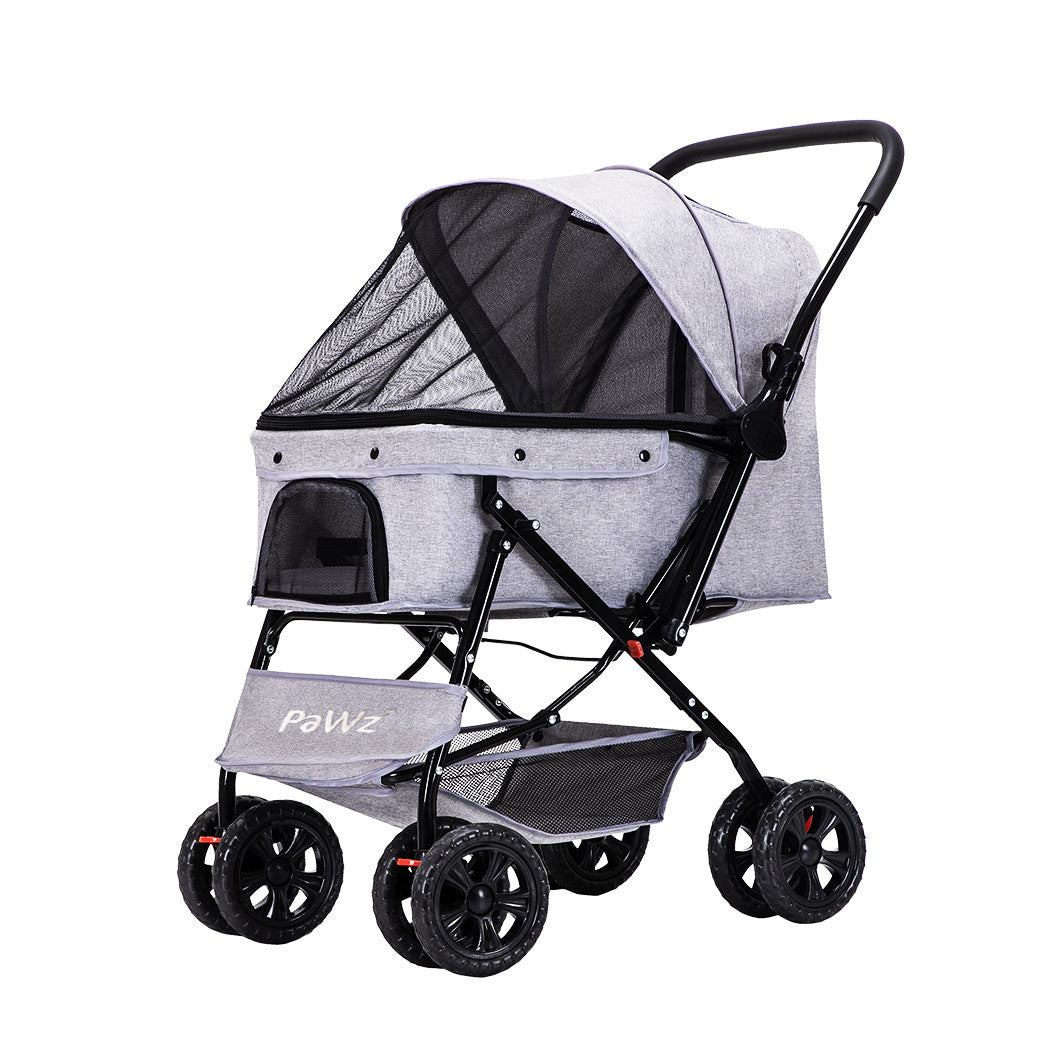 pawz-pet-stroller-pram-dog-carrier-trailer-grey-1973193719360393216