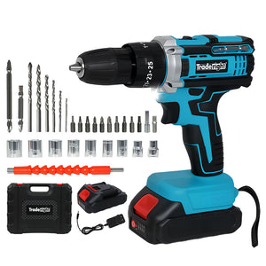 Traderight 21V Cordless Drill Driver Set 2×2.0Ah Battery-1996005587032346624