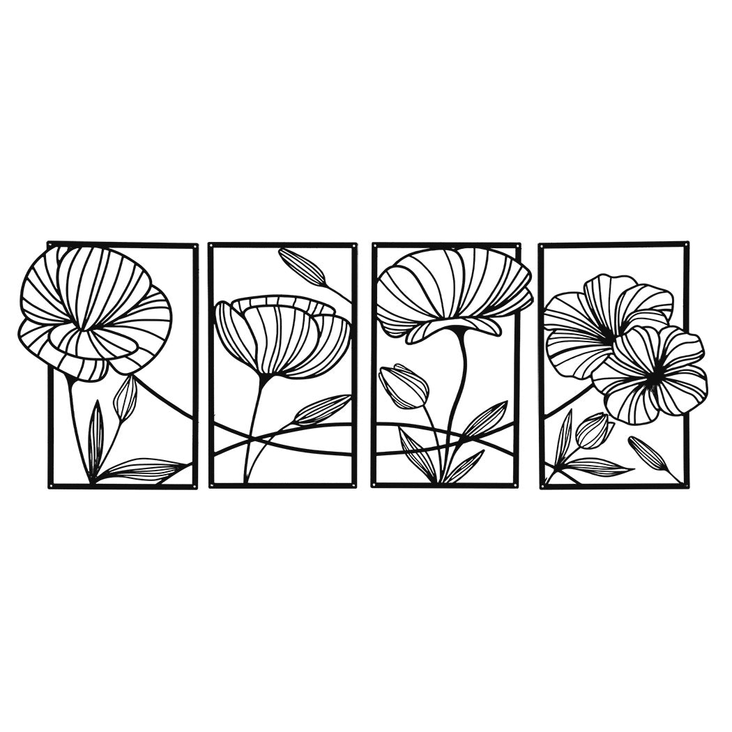 yezi-metal-wall-art-4pcs-floral-minimalist-line-decor-1996005449966686208
