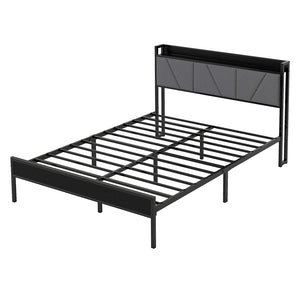 Levede Queen Bed Frame Steel Base with Headboard Grey-1996005522343596032