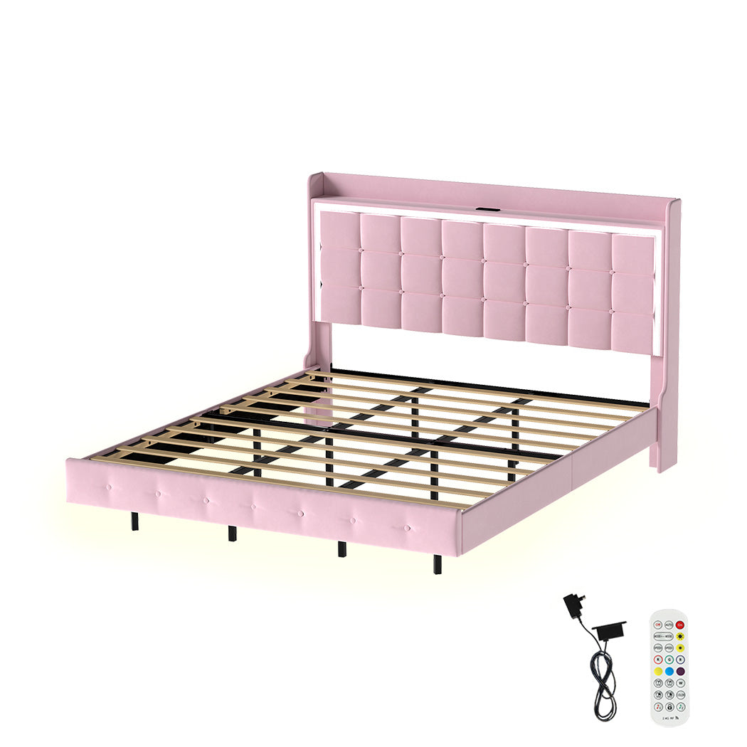 levede-king-floating-bed-frame-led-headboard-usb-pink-1996009956473704448