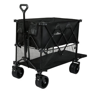 Lambu Folding Wagon Cart Double Shelves-1996005422963757056