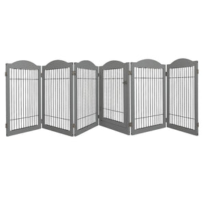 PaWz 6 Panels Pet Dog Playpen Puppy Grey-1973193674401648640