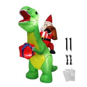 Santaco Christmas Inflatables Outdoor Santa Claus Riding Dinosaur Lights D�cor-1973194151474368512