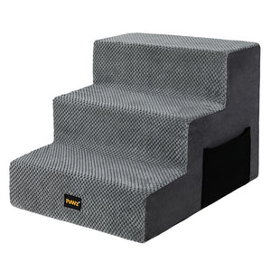 Pawz 3 Steps Pet Stairs Dog Ramp High Density Foam Grey-1996005595194462208