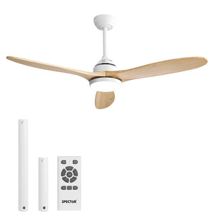 Spector 52'' Ceiling Fan LED Light DC Natural-1973193857323634688