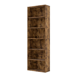 Levede 6 Tier Book Shelf Adjustable Shelves Walnut-1996005525510295552