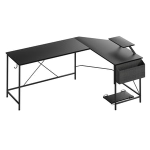 Levede Computer Desk Corner Desk Black-1996005368047734784
