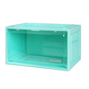 Stacked Sneaker Display Case Stackable Cyan-1973193714255925248