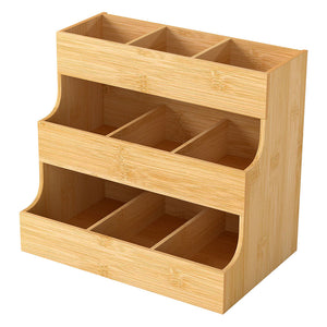 Toque Vertical Bamboo Tea Organizer Holds 180 Tea Bags-1996005512658948096