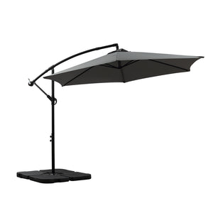 Mountview 3M Outdoor Umbrella Cantilever Grey With Base-1973193986638221312