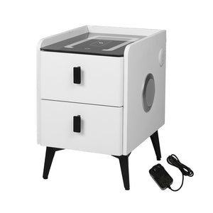 Levede Bedside Table LED Lights Drawers Storage-1996005372405616640