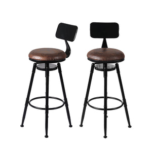 Levede 2x Bar Stool Kitchen Wooden PU-1975420483247673344