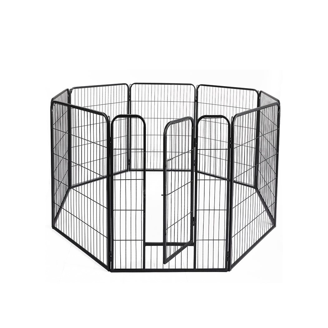 pawz-8-panel-pet-dog-playpen-puppy-exercise-black-24-inch-1975420507511721984