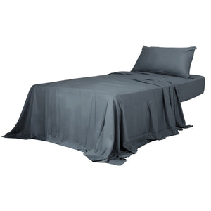 Dreamz 3pcs Sinigle Size 100% Bamboo Bed Sheet Set in Charcoal Colour Single-1973194027599794176