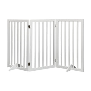 PaWz Wooden Pet Gate Dog Fence Safety White 400x 3MM-1973193642583658496