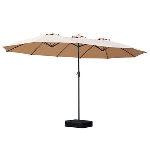 Centra 4.5M Double-sided Patio Umbrella Outdoor Umbrella Base Stand Khaki-1996005404668203008