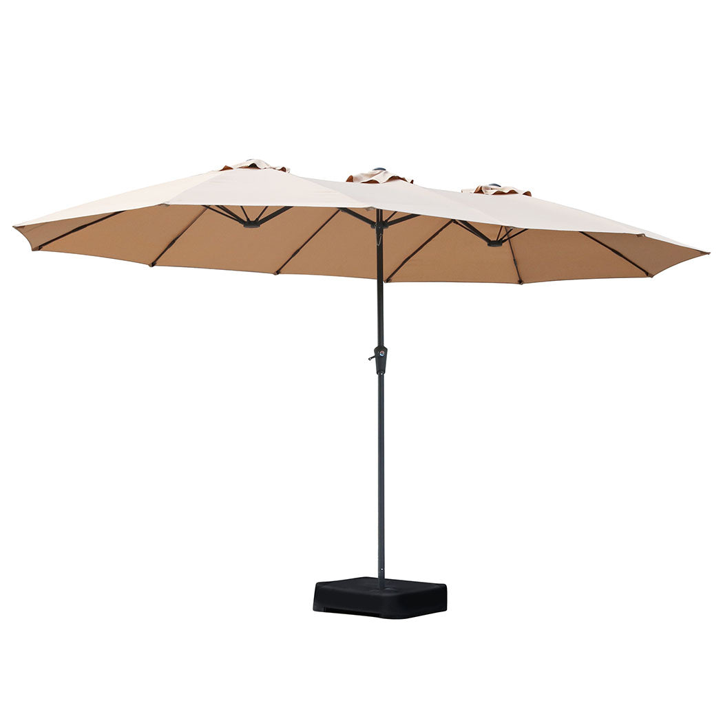 centra-4-5m-double-sided-patio-umbrella-outdoor-umbrella-base-stand-khaki-1996005404668203008