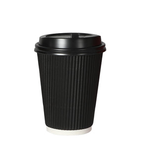 200 Pcs 16oz Disposable Takeaway Coffee Black-1973194011049070592
