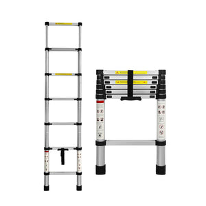 Traderight Multipurpose Ladder Telescopic 2M Silver 2 Meter-1973193881948393472