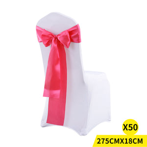 50x Satin Chair Sashes Cloth Cover Wedding Mauve-1975420513589268480