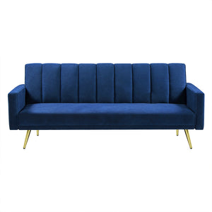 Levede Sofa Bed Convertible Velvet Lounge Recliner Couch Sleeper 3 Seater Blue-1975420375567306752