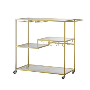 Levede Bar Cart Gold Drinks Serving Trolley 4 Tier-1973193806790660096