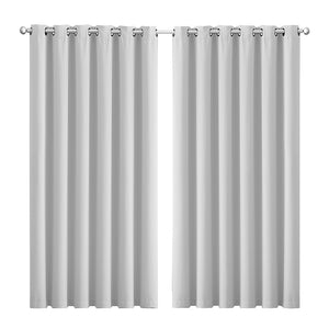 2x Blockout Curtains Panels 3 Layers Grey-1975420490960998400