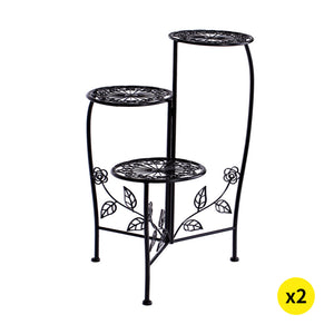 2X Wrought Iron Outdoor Indoor Flower Black 2 Pack-1973193772321869824