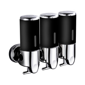 3 Bottles Bathroom Shower Soap Dispenser Black-1973193874612555776