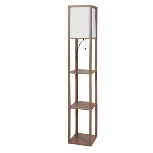 EMITTO LED Floor Lamp with Storage Shelf Brown-1973193956355346432