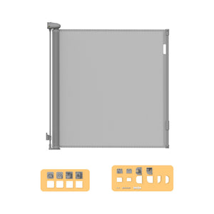 BoPeep Retractable Baby Safety Gates 150cm Grey 150 cm-1973193926219272192