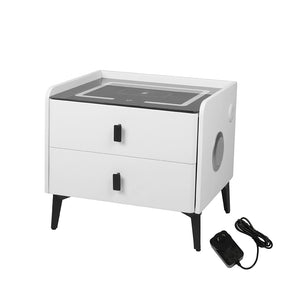 Levede Bedside Table LED Lights Drawers Storage-1996005372036517888