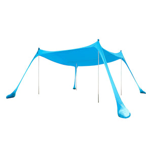 Beach Tent Camping Canopy 4-6 Person Family Sun Shade Shelter 300x300cm Blue-1973193766378541056