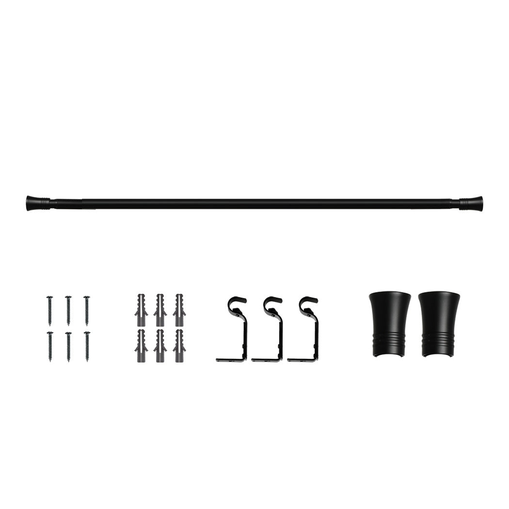 marlow-black-curtain-rod-steel-quiet-rail-pole-pommel-set-extendable-1996005375761059840