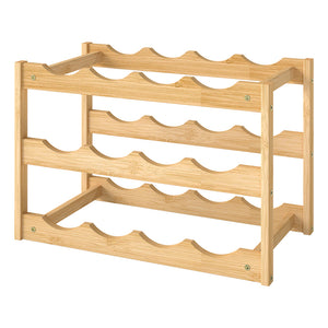 Toque Natural Bamboo Wine Rack 12 Bottles Organizer-1996005512843497472
