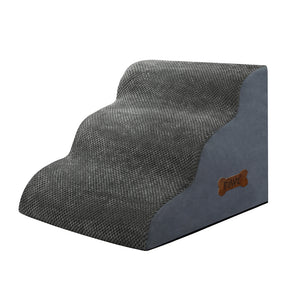 Pawz 3 Steps Pet Stairs Dog Ramp High Density Foam Grey-1996005456438497280
