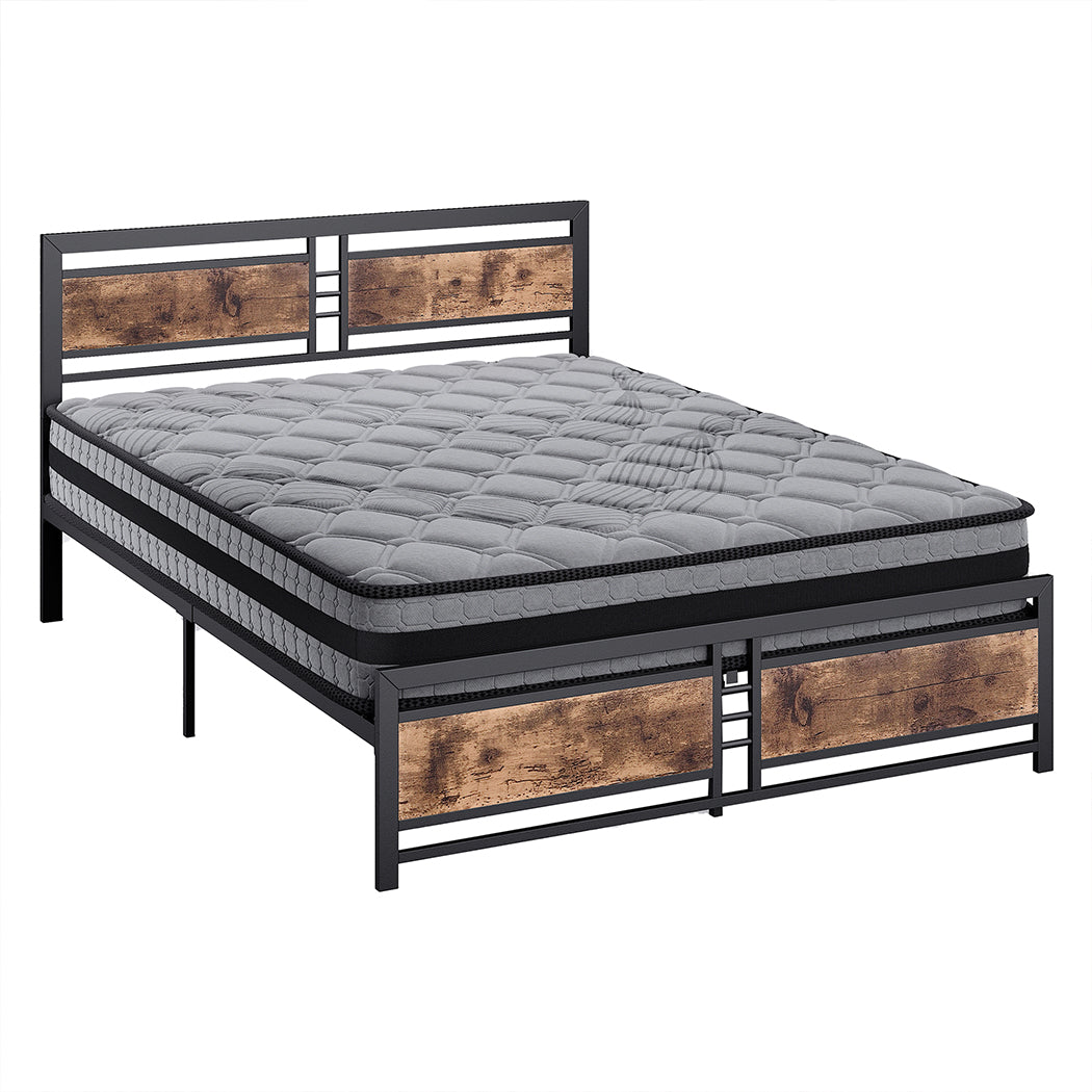 metal-bed-frame-mattress-base-set-wood-queen-1975420522095316992