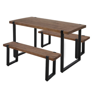 Levede Wooden Dining Sets 1XTable+2X-1975420499672567808