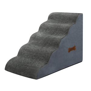 Pawz 5 Steps Pet Stairs Dog Ramp High Density Foam Grey-1996005456799207424