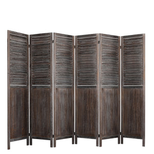 Levede 6 Panel Partition Room Divider Brown-1973193788067287040