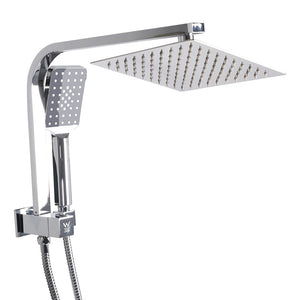 High Pressure Shower Head Set Rain Square Silver-1975420467527421952