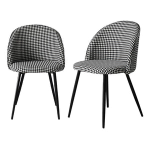 Levede 2x Dining Chairs Kitchen Cafe Black and White-1975420492424810496